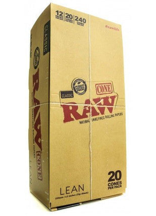 Raw 12ct. 20 Pc Lean Raw Cone 110 Mm / 4.3 Inch - SBCDISTRO