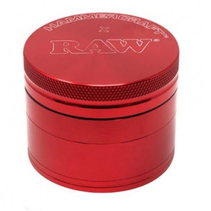 Raw 4 Part Hammer Craft Grinder 63mm Red - SBCDISTRO