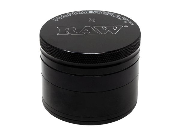 Raw 4 Part Hammer Craft Grinders 63mm Black - SBCDISTRO