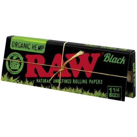 Raw Black 1 1/4 Organic 50 Leaves Per Box - SBCDISTRO