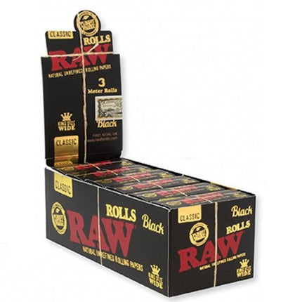 Raw Black Classic Ks Wide 3 Meter Rolls 12 Per Box - SBCDISTRO