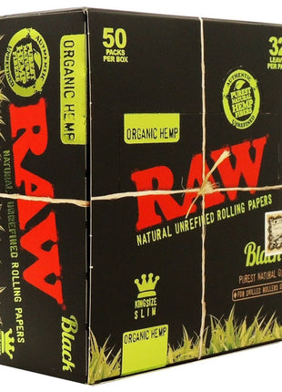 Raw Black King Size Organic 32 Leaves Per Box - SBCDISTRO