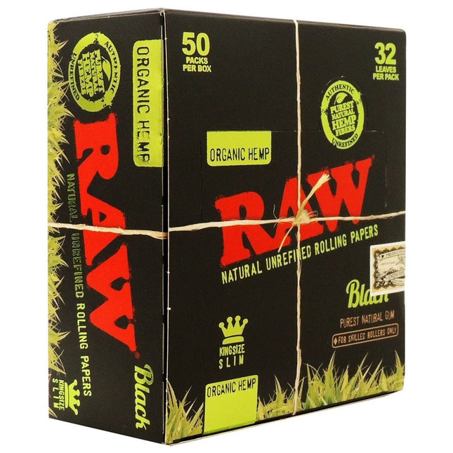 Raw Black King Size Organic 32 Leaves Per Box - SBCDISTRO