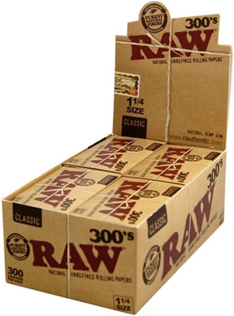 Raw Classic 300"s 1 1/4 Rolling Paper 20 Per Box - SBCDISTRO