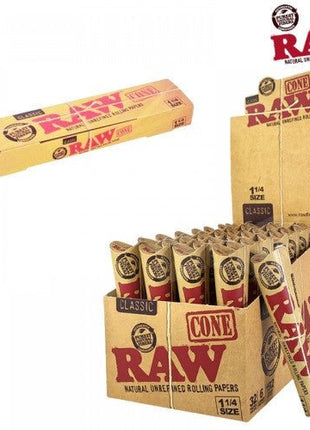 Raw Classic Cone 1 1/4size (32pack/box - 6cone/pack -192cones) - SBCDISTRO