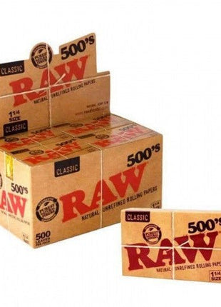 Raw Classic Natural Unrefined Rolling Papers (500) - 20ct - SBCDISTRO