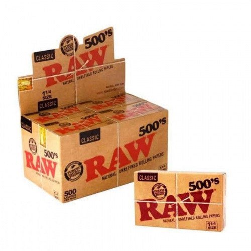 Raw Classic Natural Unrefined Rolling Papers (500) - 20ct - SBCDISTRO