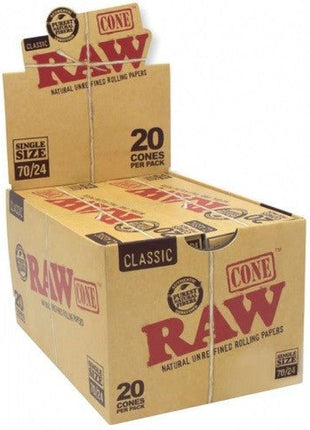 Raw Cone 70/24 30mmm Paper With 24mm Tip 20ct/display - SBCDISTRO