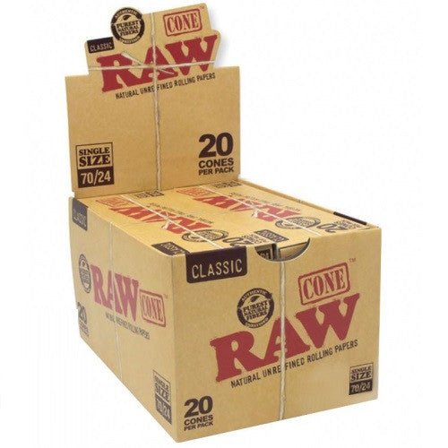 Raw Cone 70/24 30mmm Paper With 24mm Tip 20ct/display - SBCDISTRO