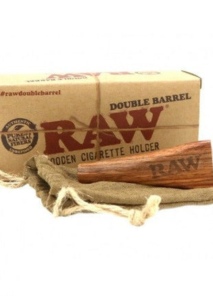 Raw Double Barrel Cigrate Holder Wooden King Size - SBCDISTRO