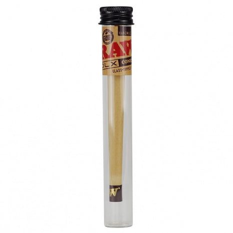 Raw King Size Dlx Glass Tipped Cone 12ct/display - SBCDISTRO