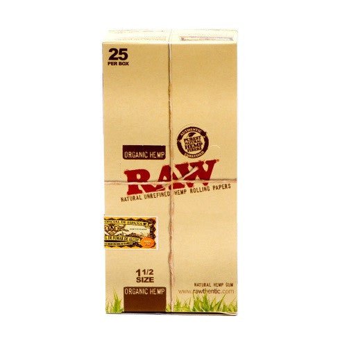 Raw Organic 1 1/2 Size 25 Per Box - SBCDISTRO