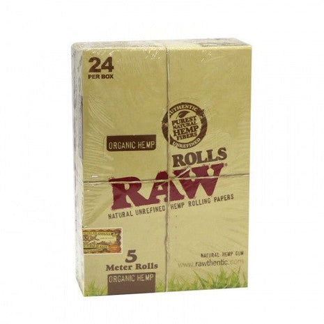 Raw Organic 5 Meter Rolls 24 Per Box - SBCDISTRO