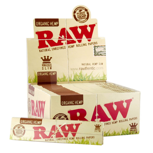 Raw Organic King Slim Size Paper 24 Per Box - SBCDISTRO
