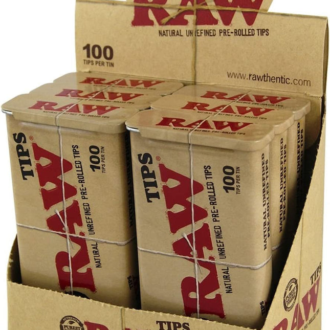 Raw Pre-rolled Tips In Tin 100/tin - SBCDISTRO