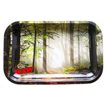 Raw Rolling Tray Metal Small Forest Picture - SBCDISTRO