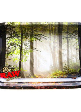 Raw Rolling Tray Metal Small Forest Picture - SBCDISTRO
