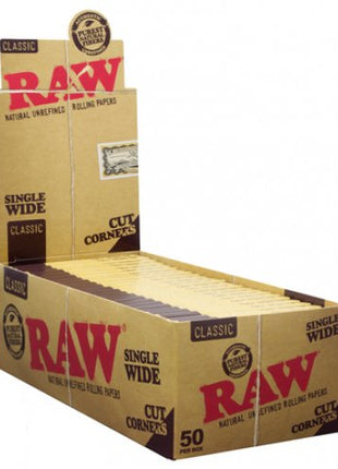Raw Single Wide Classic Cut Corner Single Window 50ct Per Box - SBCDISTRO
