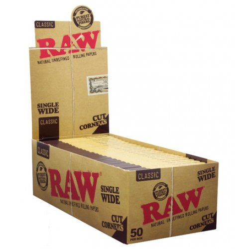 Raw Single Wide Classic Cut Corner Single Window 50ct Per Box - SBCDISTRO