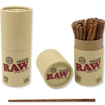 Raw Wooden Poker Sticks Small 50pct/display - SBCDISTRO