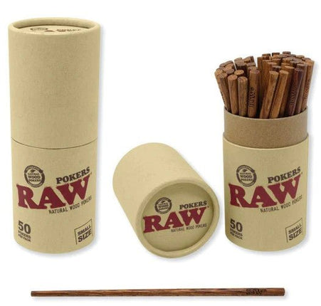 Raw Wooden Poker Sticks Small 50pct/display - SBCDISTRO