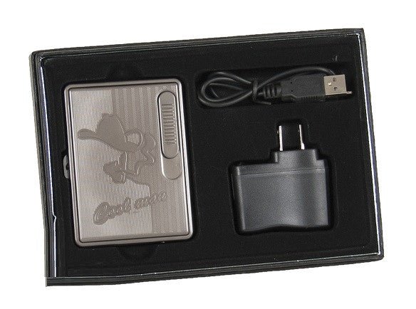 Rechargeable Usb Cigar Case + Lighter Gun Metal - SBCDISTRO