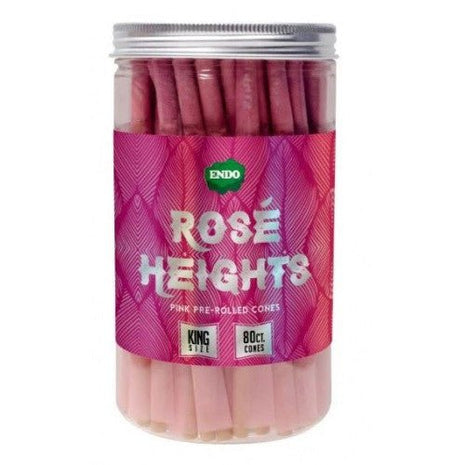 Rose Height 80ct/jar King Size Pink Pre Rolled Cone - SBCDISTRO