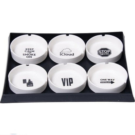 Round Ceramc Ashtray 6ct/display - SBCDISTRO