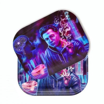 Syndicate 3d Wood Rolling Tray Medium - Space Xhale - SBCDISTRO