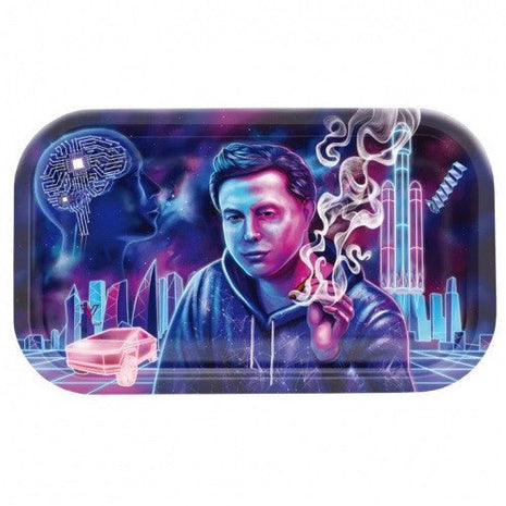 Syndicate Glass Rolling Tray Medium - Space Xhale - SBCDISTRO