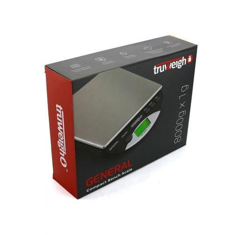 Truweigh General Compact Bench Scale 8000gx0.1g Black - SBCDISTRO