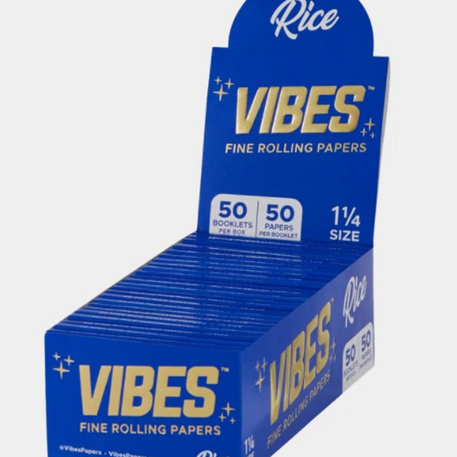 Vibes Fine Rolling Papers 1 ¼ (50 Papers/ 50 Books) Rice - Blue - SBCDISTRO