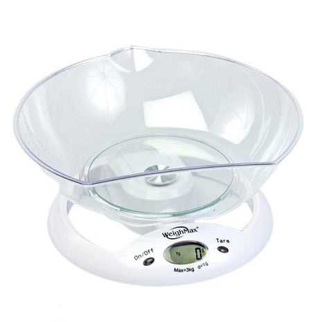 Weighmax | W-5800 Glass Top Scale With Large Bowl Upto | 6.6 Lb - SBCDISTRO